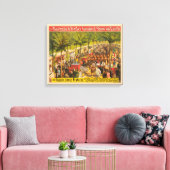 ヴィンテージサーカスの動物とパフォーマーのポスター キャンバスプリント (インサイチュ (リビング))