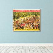 ヴィンテージサーカスの動物とパフォーマーのポスター キャンバスプリント (インサイチュ (ウッドフロア))