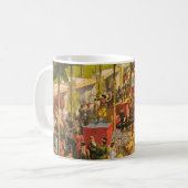 ヴィンテージサーカスの動物とパフォーマーのポスター コーヒーマグカップ (正面左)