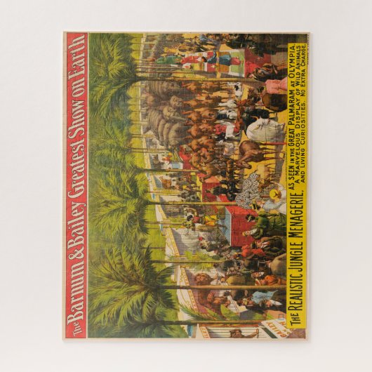 ヴィンテージサーカスの動物とパフォーマーのポスター ジグソーパズル (縦)