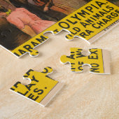 ヴィンテージサーカスの動物とパフォーマーのポスター ジグソーパズル (側面)