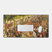 ヴィンテージサーカスの動物とパフォーマーのポスター デスクマット (キーボード&マウス)