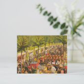 ヴィンテージサーカスの動物とパフォーマーのポスター ポストカード (スタンド正面)