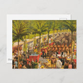 ヴィンテージサーカスの動物とパフォーマーのポスター ポストカード (正面/裏面)