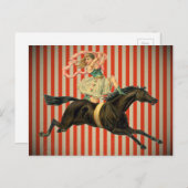 ヴィンテージサーカスの曲芸師が馬のはがきに乗って ポストカード (正面/裏面)