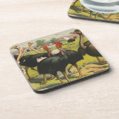 ヴィンテージサーカスはダチョウと大きな鳥を示している。 コースター (左側)