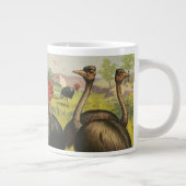 ヴィンテージサーカスはダチョウと大きな鳥を示している。 ジャンボコーヒーマグカップ (右)