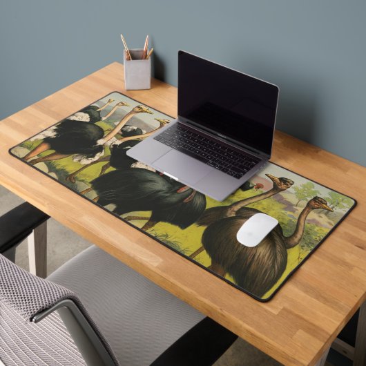 ヴィンテージサーカスはダチョウと大きな鳥を示している。 デスクマット (オフィス2)