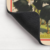 ヴィンテージサーカスはダチョウと大きな鳥を示している。 マウスパッド (コーナー)