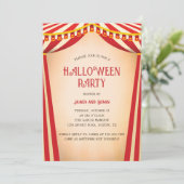 ヴィンテージサーカスをテーマにしたハロウィーンの衣装パーティー 招待状 (スタンド正面)