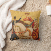 ヴィンテージサーカスアート装飾用クッション クッション (ブランケット)