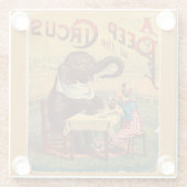 ヴィンテージサーカスイラストレーションアートオールドアンティーク ガラスコースター (裏面)