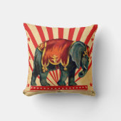ヴィンテージサーカスイラストレーションアートオールドアンティーク クッション (正面)