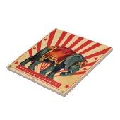 ヴィンテージサーカスイラストレーションアートオールドアンティーク タイル (側面)