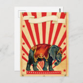 ヴィンテージサーカスイラストレーションアートオールドアンティーク ポストカード (正面/裏面)