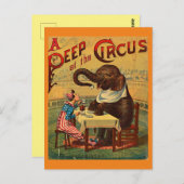 ヴィンテージサーカスイラストレーションアートオールドアンティーク ポストカード (正面/裏面)