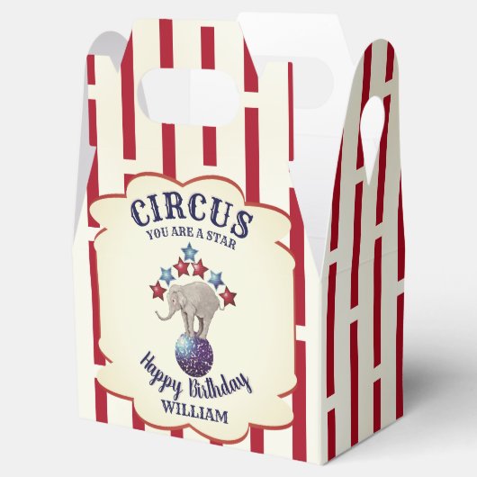 ヴィンテージサーカスエレファント誕生日 フェイバーボックス (オープン)