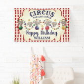 ヴィンテージサーカスエレファント誕生日 横断幕 (インサイチュ)