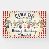 ヴィンテージサーカスエレファント誕生日 横断幕 (横)
