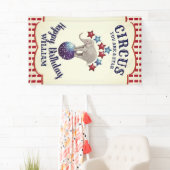 ヴィンテージサーカスエレファント誕生日 横断幕 (インサイチュ)