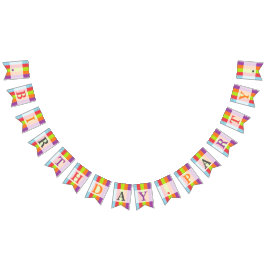 ヴィンテージサーカスカラーバースデーパーティー バンティングフラッグ