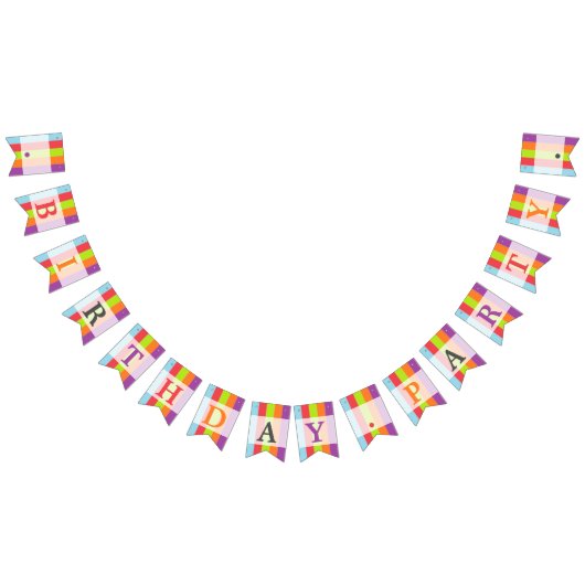 ヴィンテージサーカスカラーバースデーパーティー バンティングフラッグ (全)