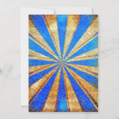 ヴィンテージサーカスカーニバルショータイム王室のブルー&金ゴールド 招待状 (裏面)