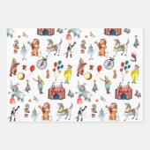 ヴィンテージサーカスカーニバルフェスティバルショーキッズギフト ラッピングペーパーシート (正面)