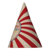 ヴィンテージサーカスカーニバルレッド&ブルー誕生日ハット パーティーハット (右)