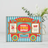 ヴィンテージサーカスカーニバルワゴンバースデーパーティー 招待状 (スタンド正面)