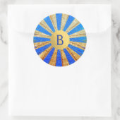 ヴィンテージサーカスカーニバル王室のブルーゴールドフォイルパーティー ラウンドシール (バッグ)