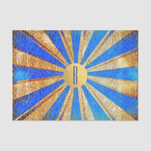 ヴィンテージサーカスカーニバル王室のブルーゴールドフォイルパーティー 薄葉紙 (正面)