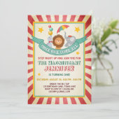 ヴィンテージサーカスカーニバル誕生日の招待 招待状 (スタンド正面)