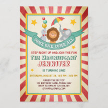 ヴィンテージサーカスカーニバル誕生日の招待