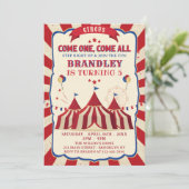 ヴィンテージサーカスカーニバル誕生日パーティー 招待状 (スタンド正面)