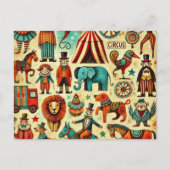 ヴィンテージサーカスコラージュ ポストカード (正面)