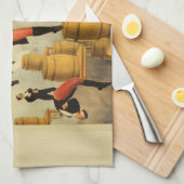 ヴィンテージサーカスサイドショーポスター キッチンタオル (四つ折り)