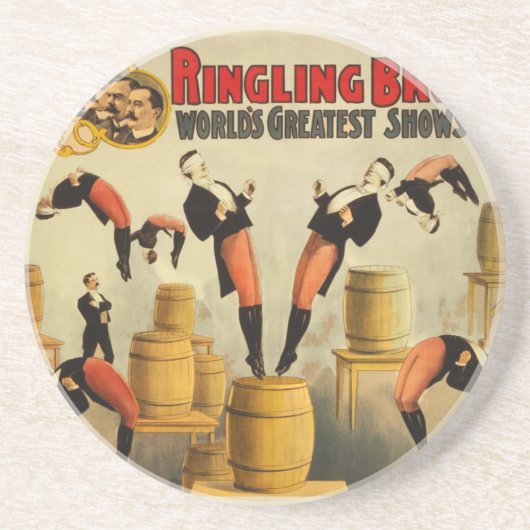 ヴィンテージサーカスサイドショーポスター コースター (正面)