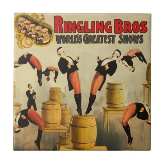 ヴィンテージサーカスサイドショーポスター タイル (正面)