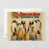 ヴィンテージサーカスサイドショーポスター ポストカード (正面/裏面)