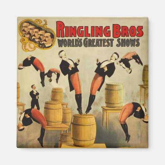 ヴィンテージサーカスサイドショーポスター マグネット (正面)