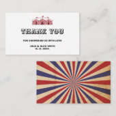 ヴィンテージサーカスサンキューベイビーシャワー エンクロージャーカード (正面/裏面)