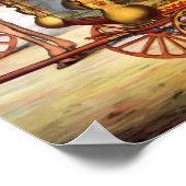 ヴィンテージサーカスススネークハンドラーとケージ入り動物 ポスター (角)