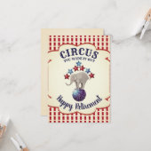 ヴィンテージサーカスゾウおもしろいズ退職 カード (正面/裏面インサイチュ)