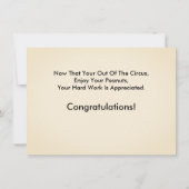 ヴィンテージサーカスゾウおもしろいズ退職 カード (裏面)