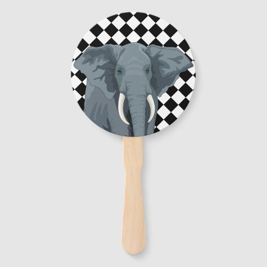 ヴィンテージサーカスタイガーと象のファン ハンドファン (裏面)