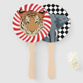 ヴィンテージサーカスタイガーと象のファン ハンドファン (正面&裏面)