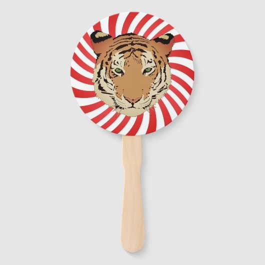 ヴィンテージサーカスタイガーと象のファン ハンドファン (正面)