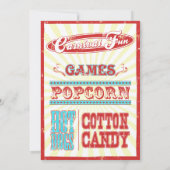 ヴィンテージサーカスタイポグラフィ誕生日パーティー招待状 招待状 (裏面)