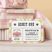 ヴィンテージサーカスチケット誕生日パーティーの招待 招待状